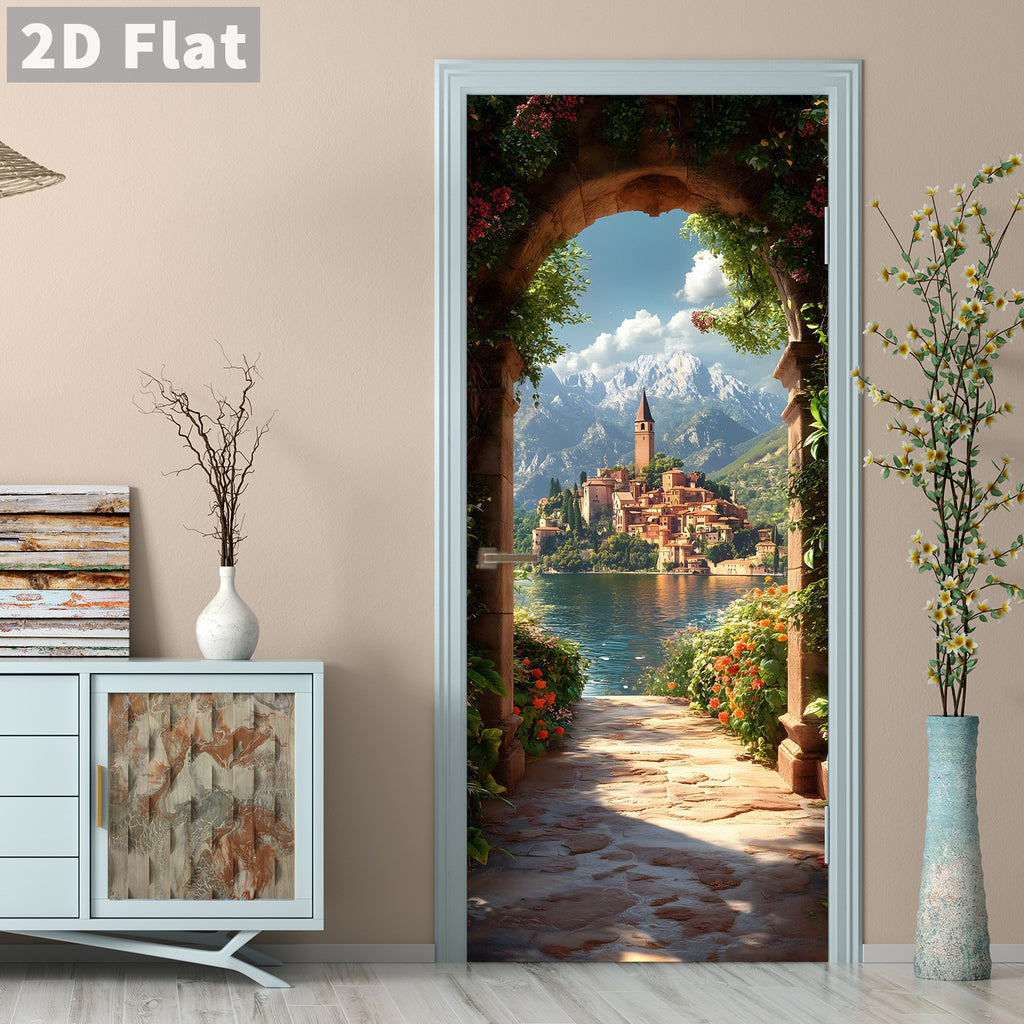 Creative Wooden Door Refurbished Door Stickers Wall Stickers teemdrop