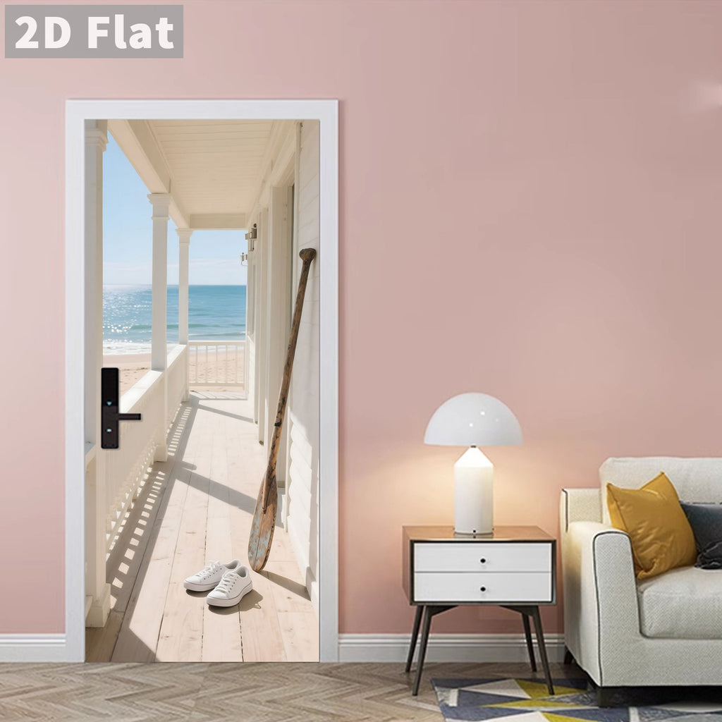 Creative Wooden Door Refurbished Door Stickers Wall Stickers teemdrop