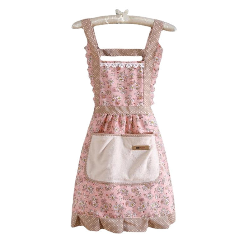 Women's Floral Cross-Back Kitchen Apron