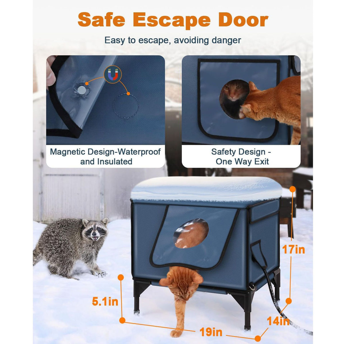 Foldable Waterproof Heated Cat Tent
