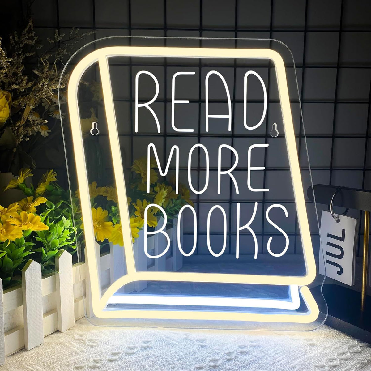 Dimmable LED Reading Neon Sign Wall Decor Light teemdrop