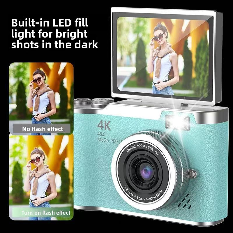 4K Digital Camera Retro CCD Style HD Selfie Camera with Phone Transfer for Students and Travel Photography teemdrop