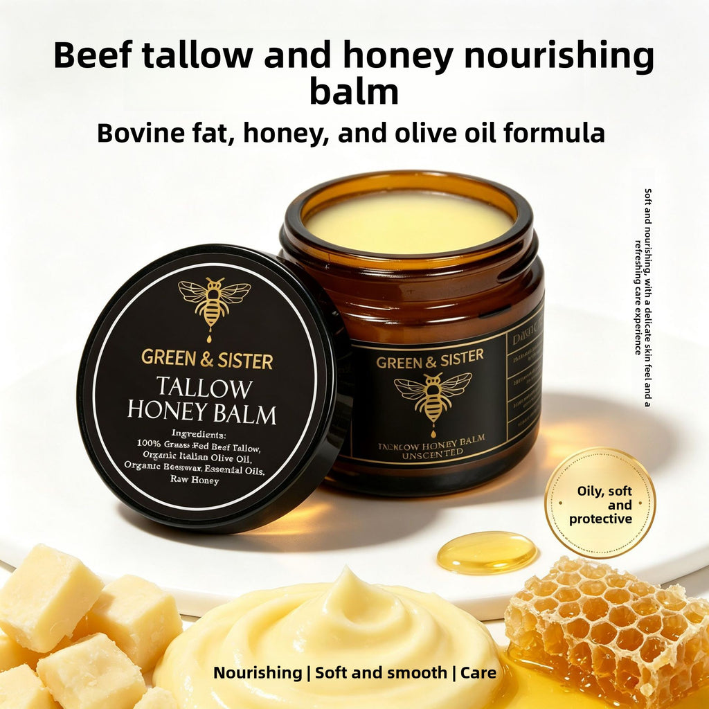 Grass-Fed Beef Tallow and Honey Moisturizing Skin Balm Cream