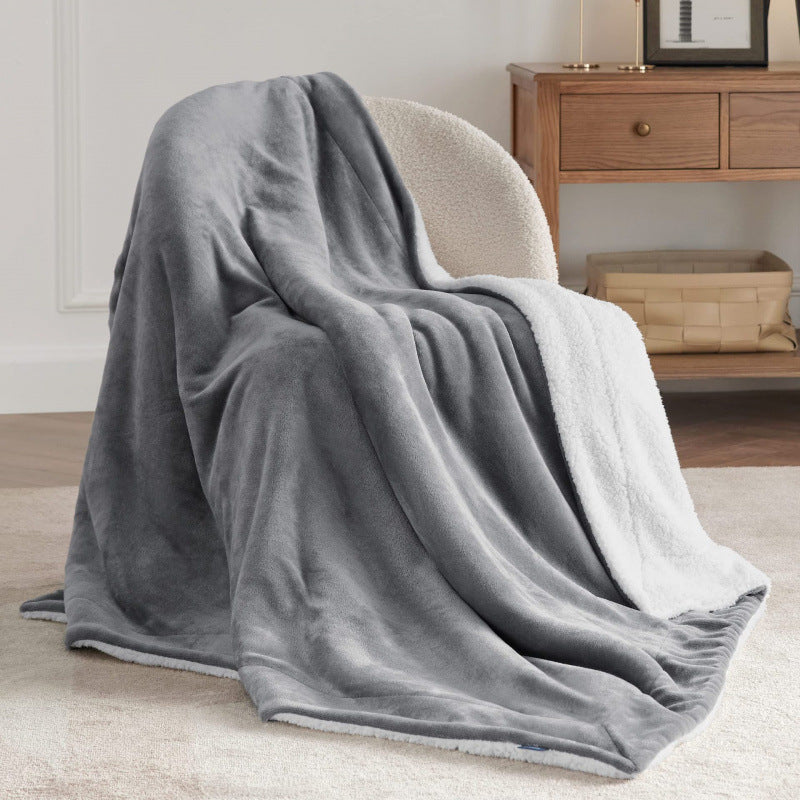 Double-Sided Warm Plush Flannel Blanket teemdrop