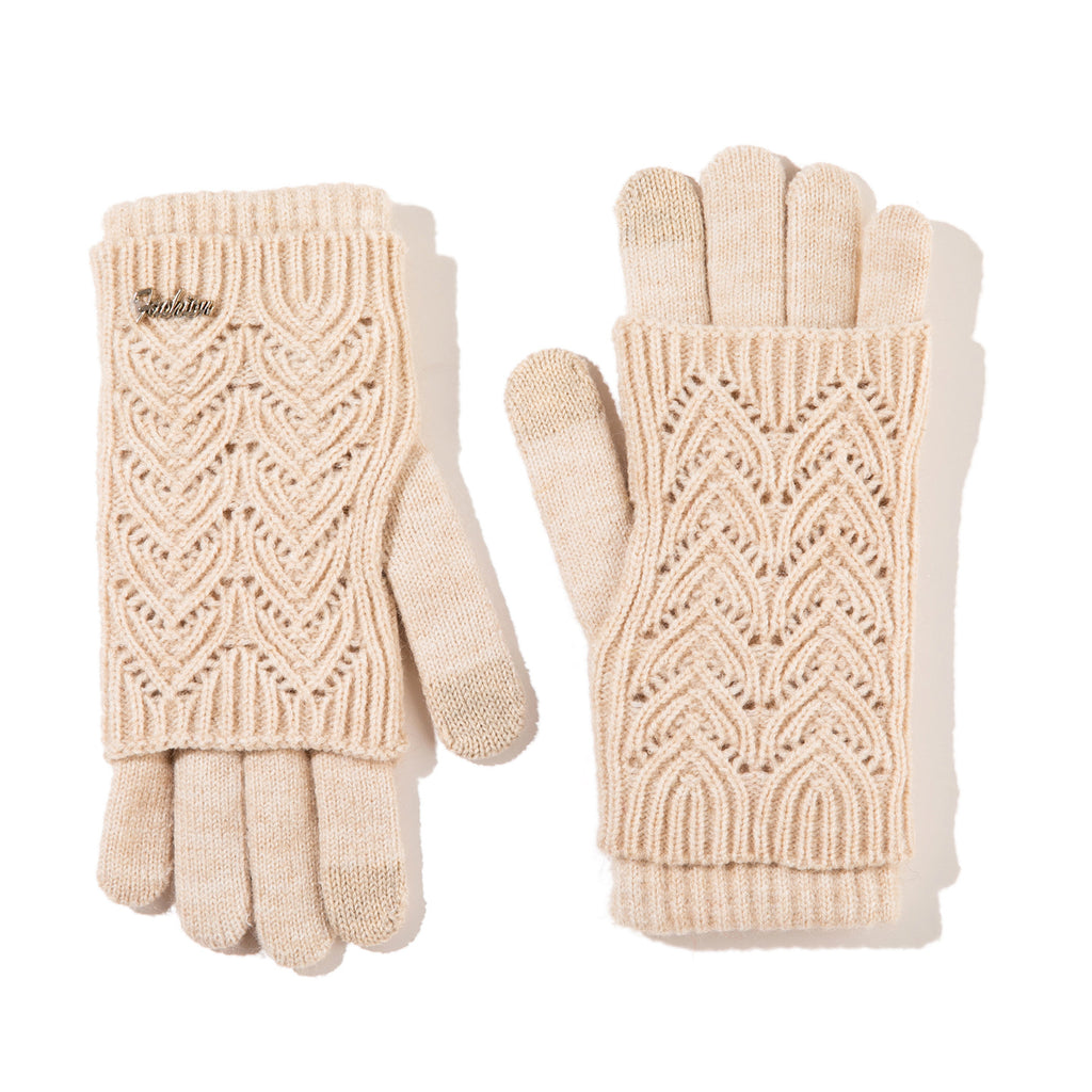 Letter-shaped heart-shaped plush gloves teemdrop