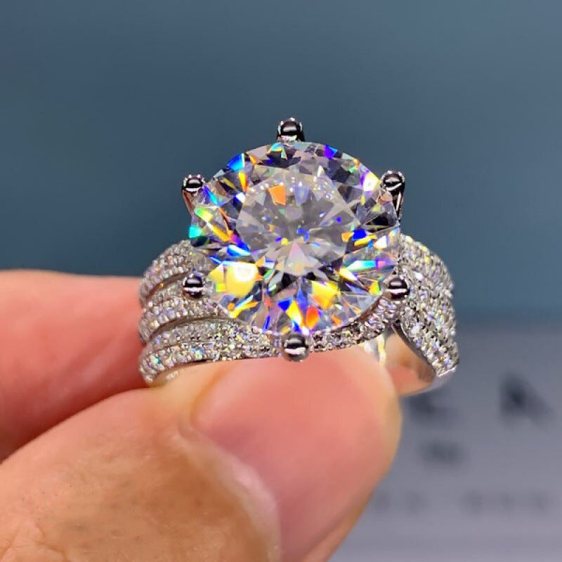 Classic Geometric Full Diamond Ring
