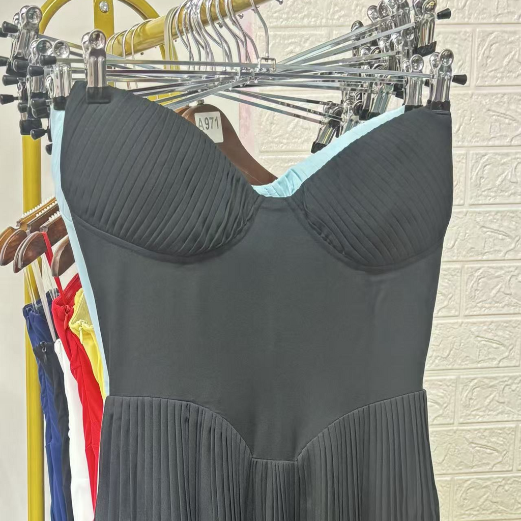 Off-Shoulder Backless Ruched High-Waist Long Dress teemdrop