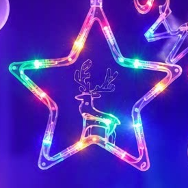 Christmas decoration star-shaped tree wreath luminous suction plate lamp