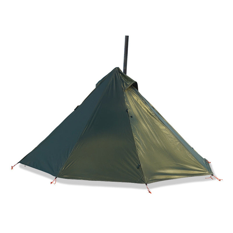 Waterproof Double Layer Pyramid Camping Tent Hexagon for Solo Hiking and Outdoor Use with Aluminum Poles teemdrop