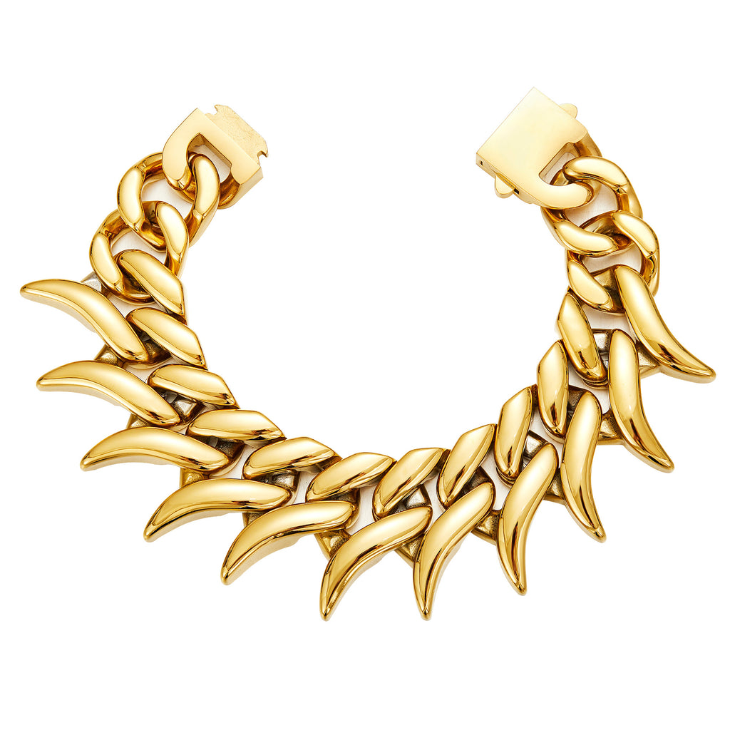 Cuban link necklace with spines teemdrop