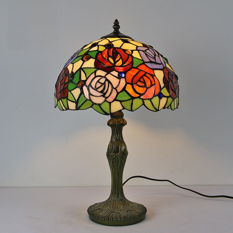 Table lamp stained glass 12 inch handmade lampshade teemdrop