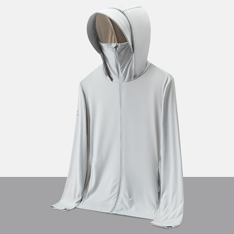 UPF50+ Ice Silk Cooling UV Protection Hooded Jacket Couple Matching Outdoor Sport Coat teemdrop