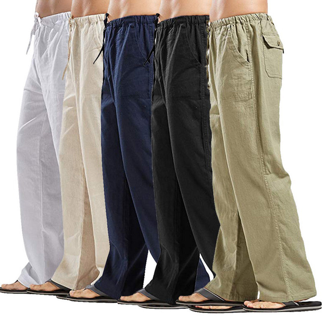 Linen Casual Pants Men's Cotton and Linen Casual Trousers