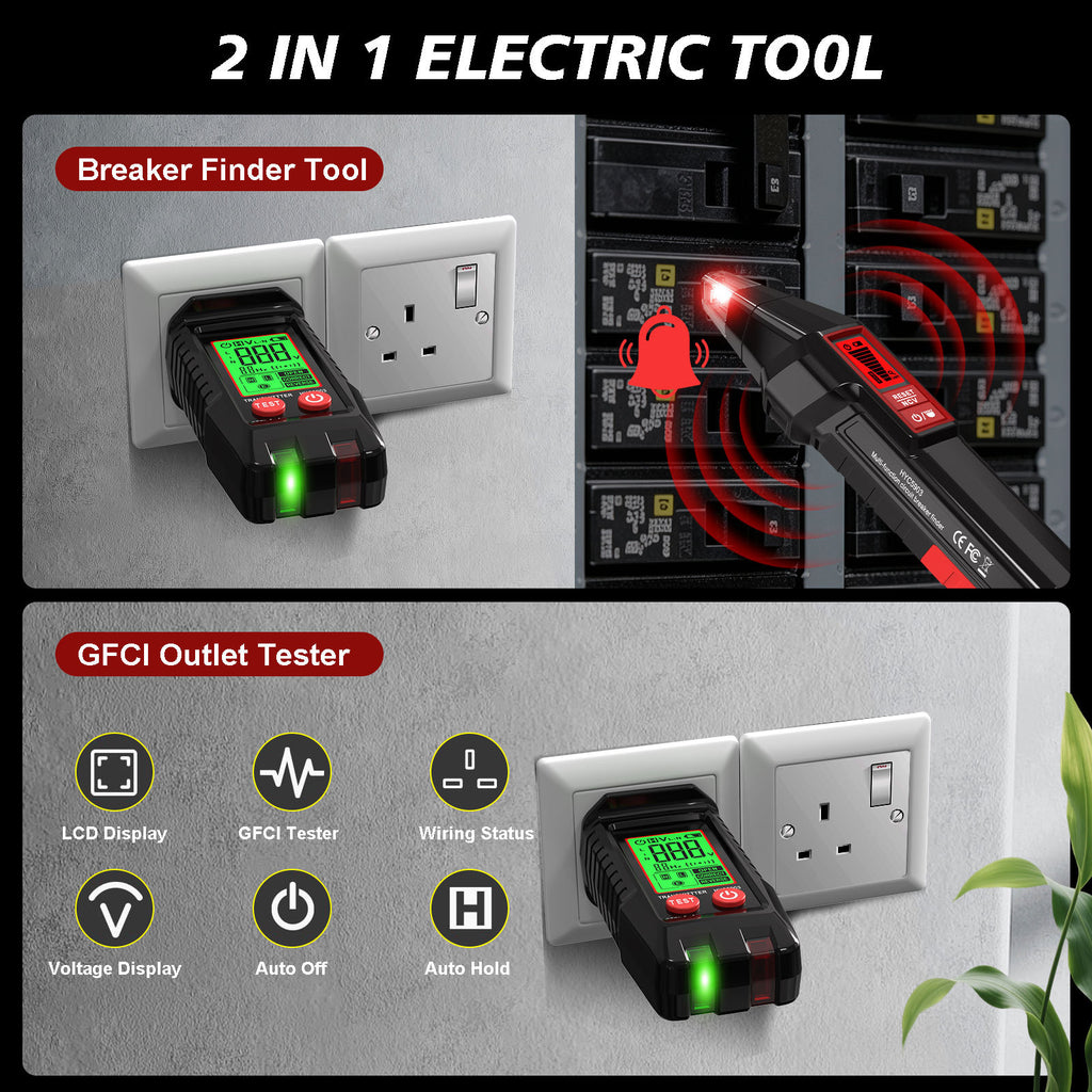 Multifunctional Circuit Breaker Finder Socket Tester for Home Wiring Installation teemdrop