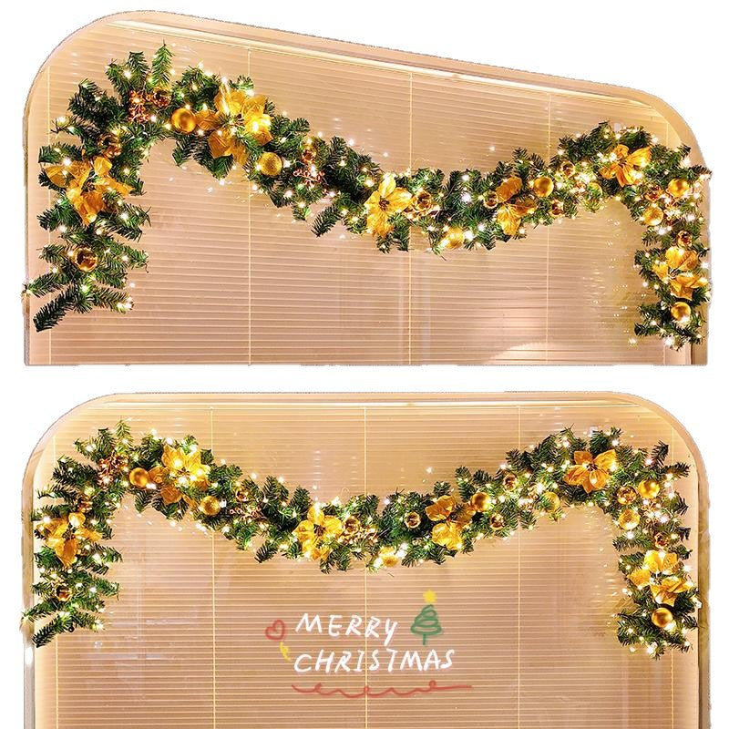 Christmas decorative rattan glowing rattan grass pine branch light string teemdrop