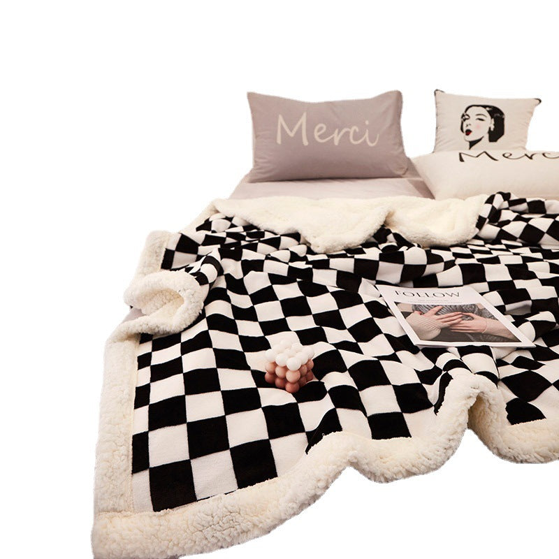 Double-Layer Thickened Polyester Fleece Blanket teemdrop