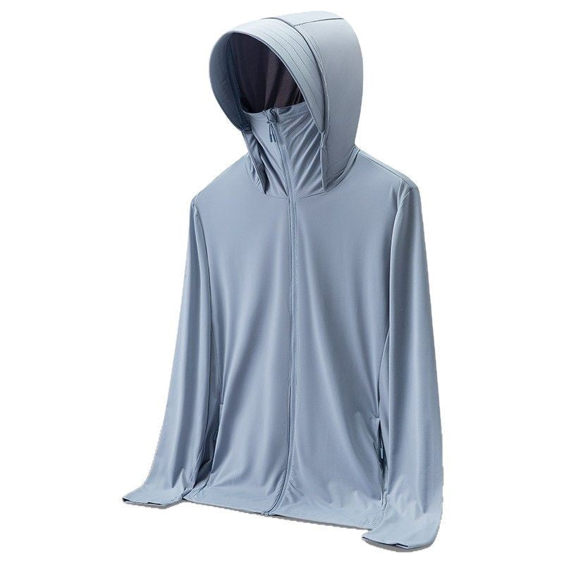 UPF50+ Ice Silk Cooling UV Protection Hooded Jacket Couple Matching Outdoor Sport Coat teemdrop