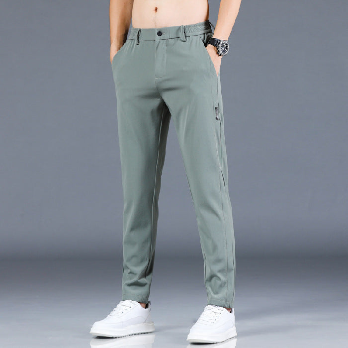 Men's Ice Silk Straight-Leg Casual Pants