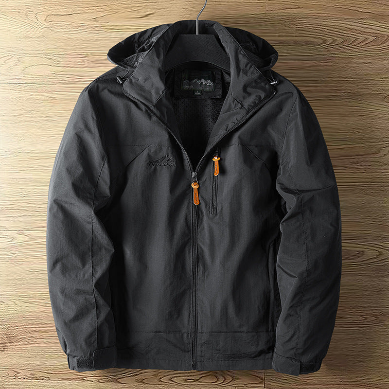 Men's Lightweight Nylon Hooded Windbreaker Sports Jacket teemdrop