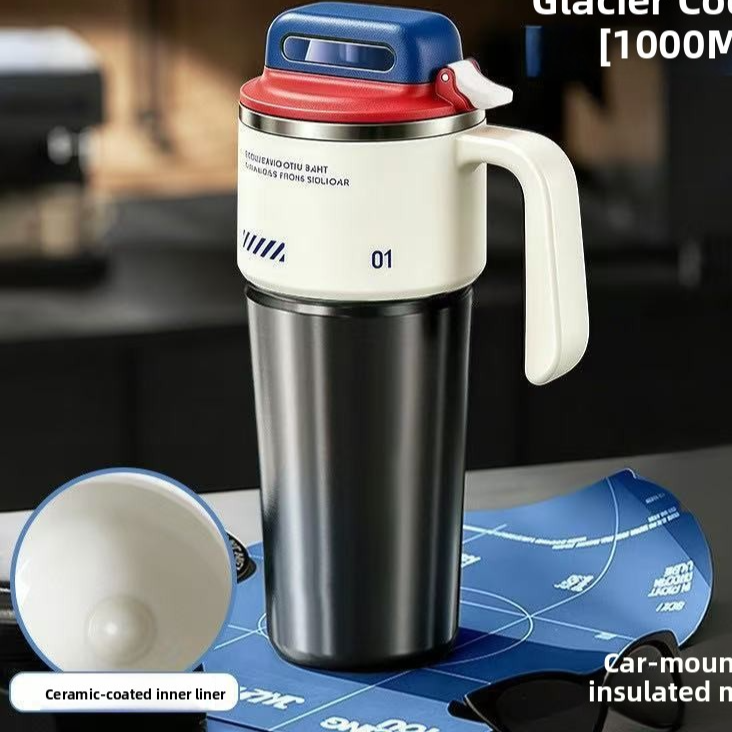 Giant Ice Cup with Large Capacity and Straw