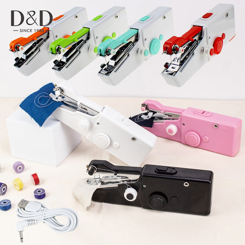 D&D Handheld Electric Household Sewing Machine USB Plug-In Sewing Machine Small Portable Mini Sewing Machine teemdrop