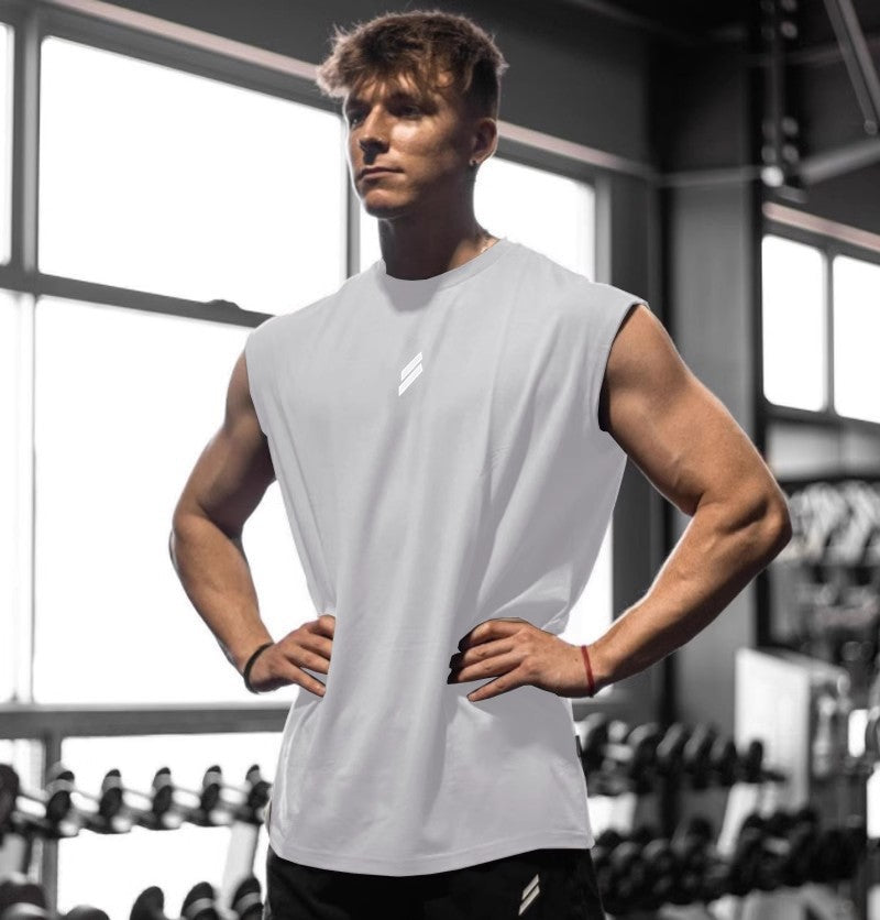 Men's Quick-Dry Bird-Eye Fabric Sleeveless Sports Training Vest teemdrop