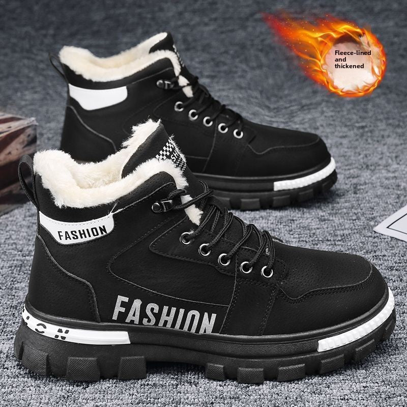Men's Fleece-Lined Non-Slip Martin Boots