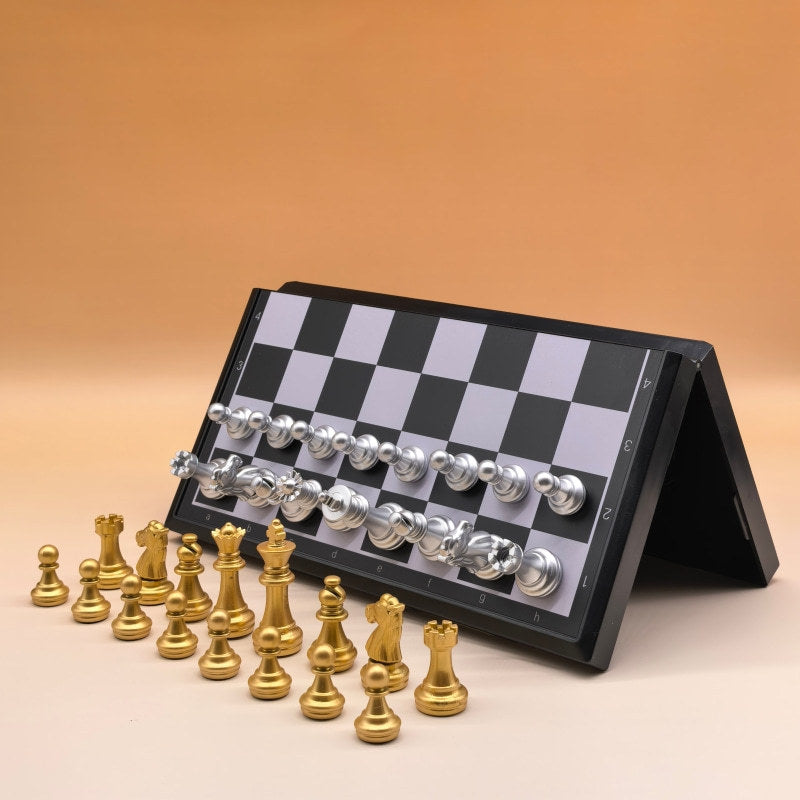 gold and silver magnetic chess set teemdrop