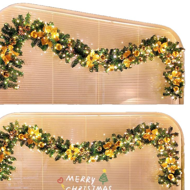 Christmas decorative rattan glowing rattan grass pine branch light string teemdrop