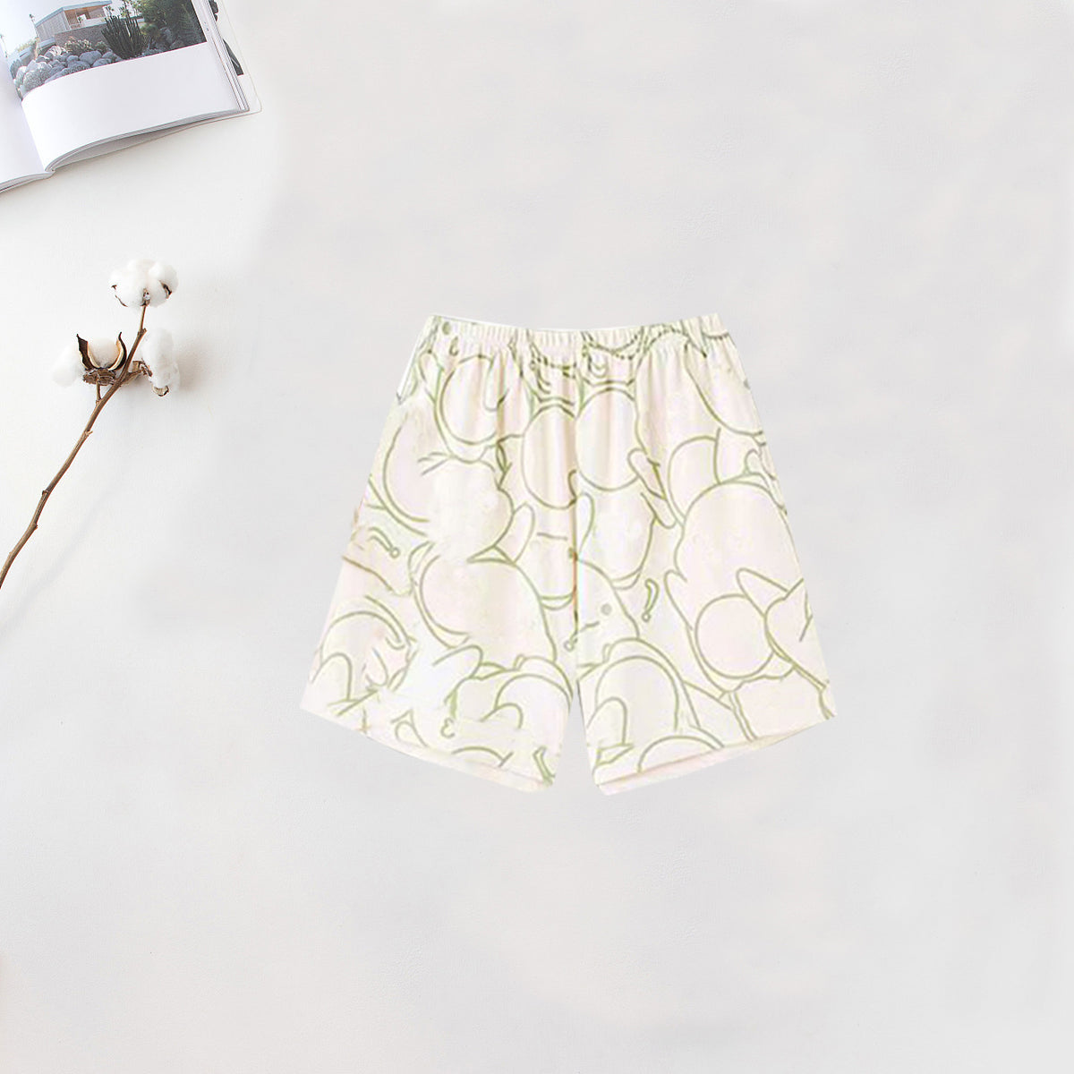 Cotton Home Pants Pajama Pants Women's Summer Shorts Loose Casual Home Outer Wearing Thin Double Pockets