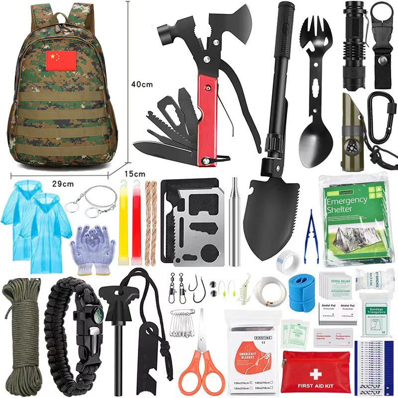 Outdoor Survival Tool Kit with Backpack