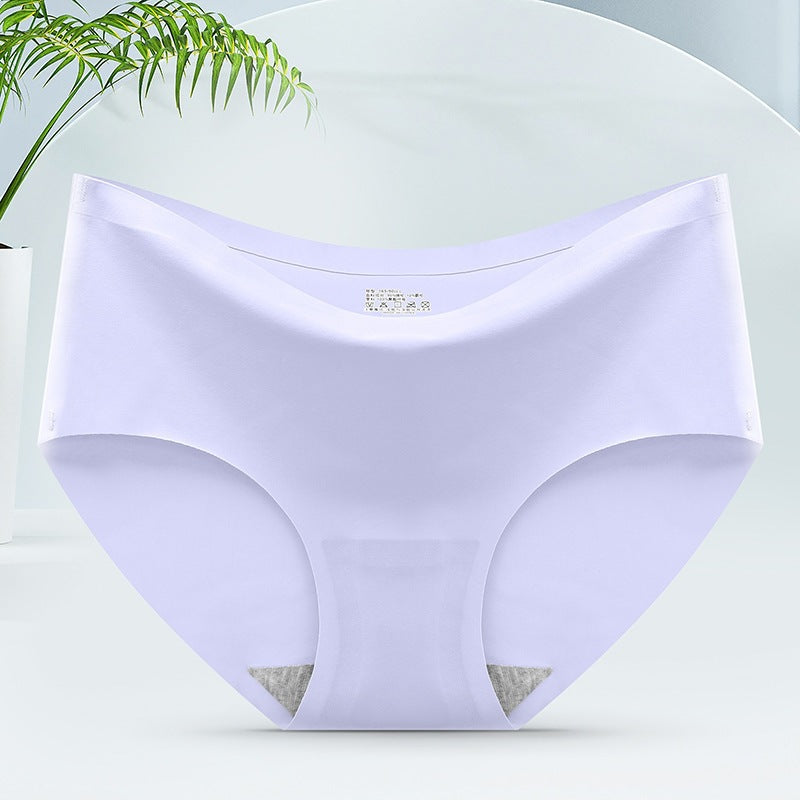 Women's Ice Silk Seamless Mid-Waist Breathable Briefs