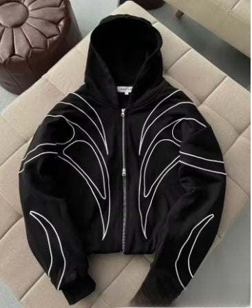Men's Oversized 3D Printed Zip-Up Hoodie Sweatshirt Streetwear