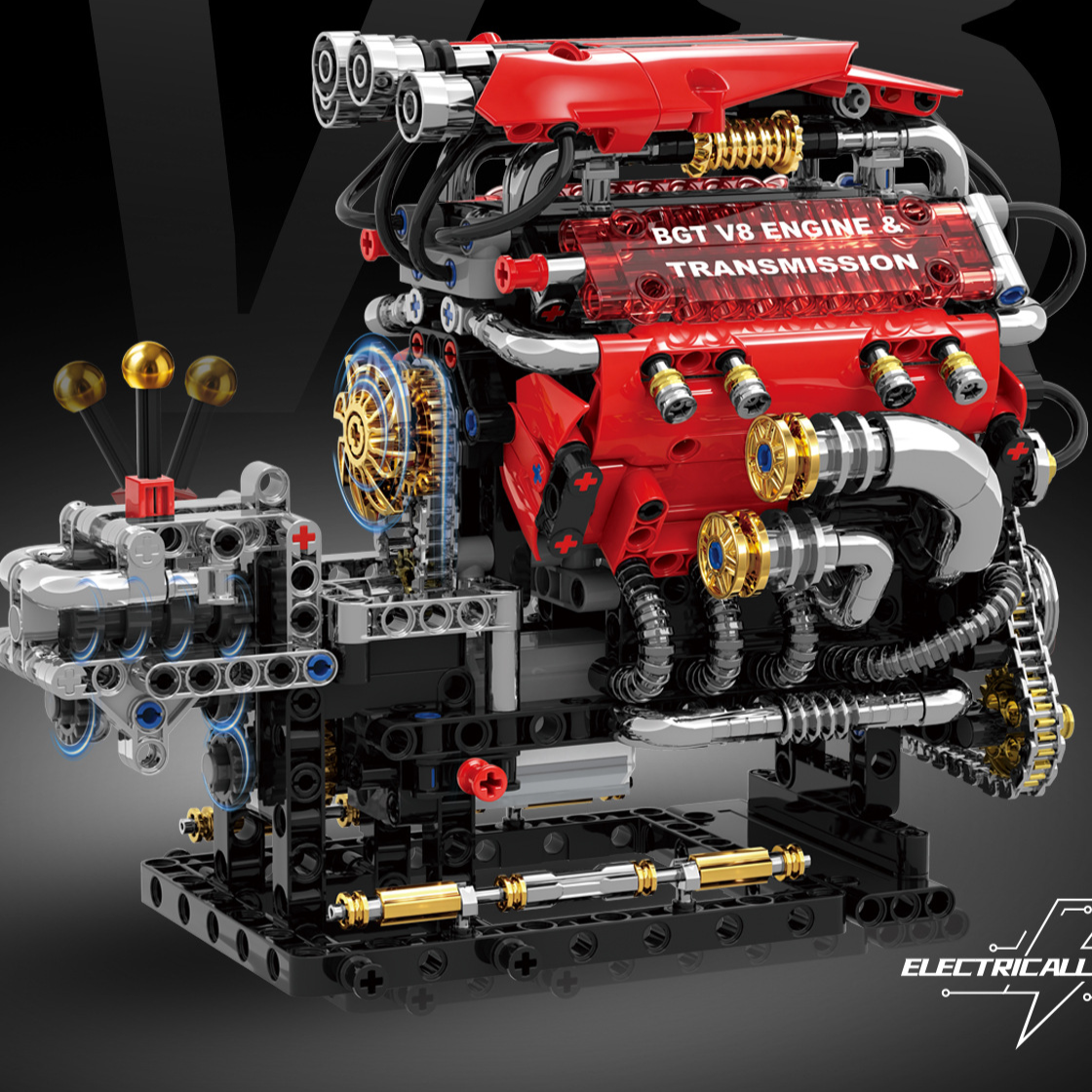 V8 Engine Model Assembly Building Block Toy