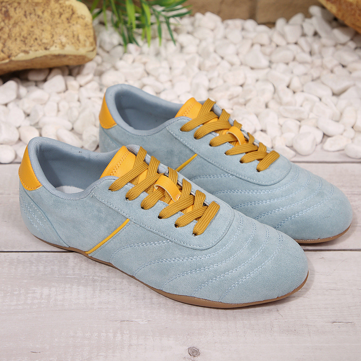 Women's Breathable Flat-Soled Casual Sneakers with Round Toe, PU Upper, and Slip-On Closure teemdrop