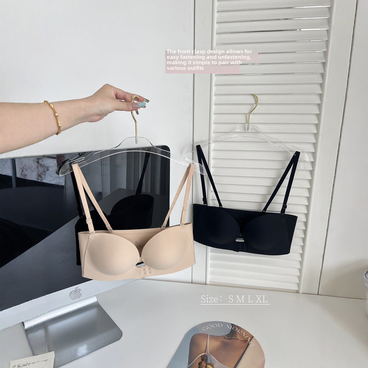 Strapless Front Buckle Bra Women's Traceless Push-up Non-slip Invisible Tube Top