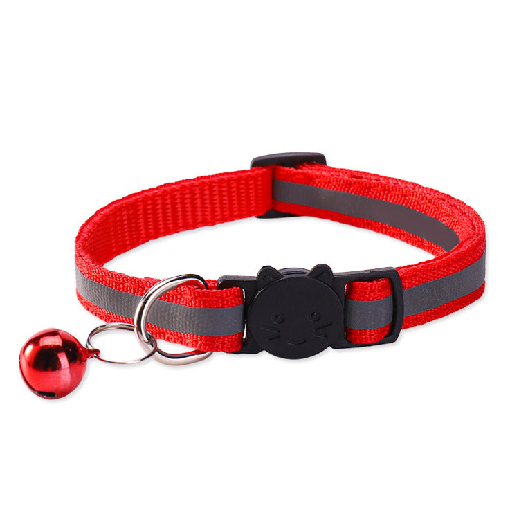 Adjustable Reflective Cat Collar with Safety Release and Bell teemdrop