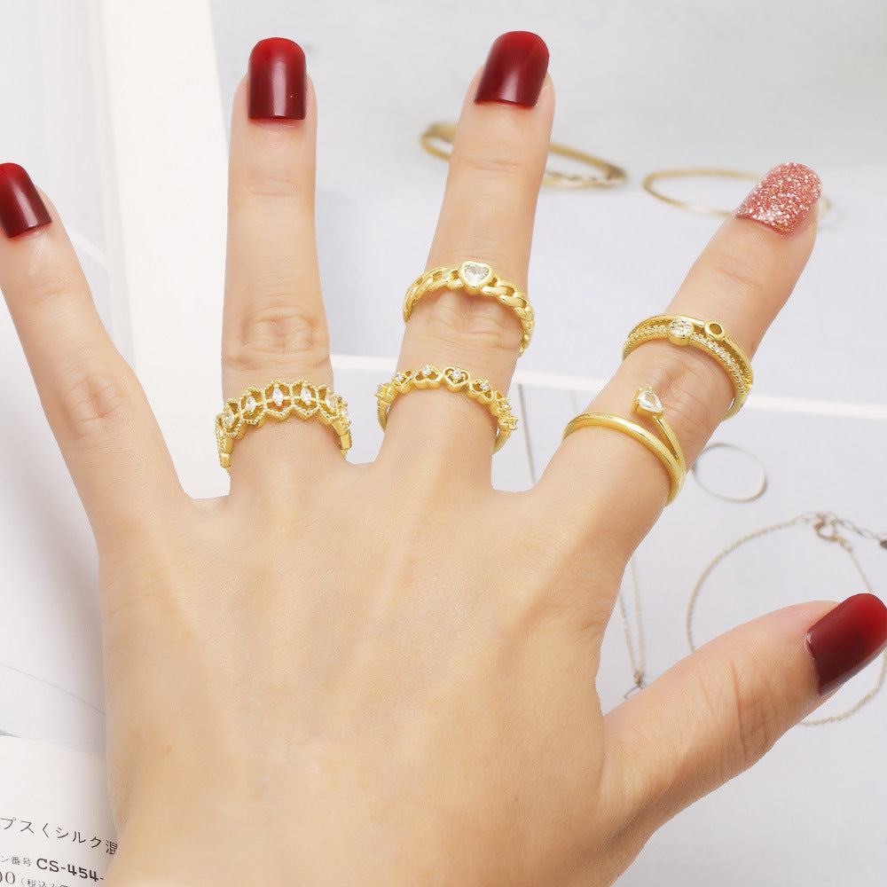 Vintage Copper Gold Plated Adjustable Ring