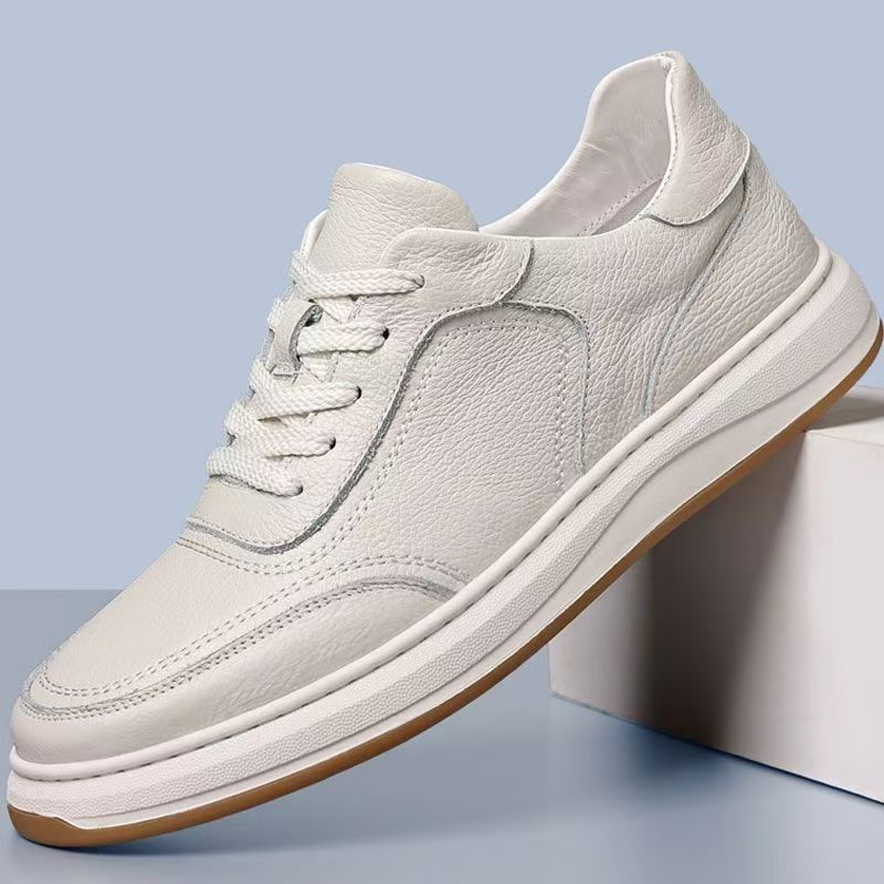 Mens Soft Leather Versatile Casual Loafers teemdrop