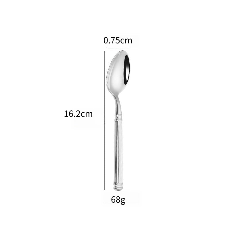 Stainless Steel Western Tableware Knife Fork Spoon Roman Column Design
