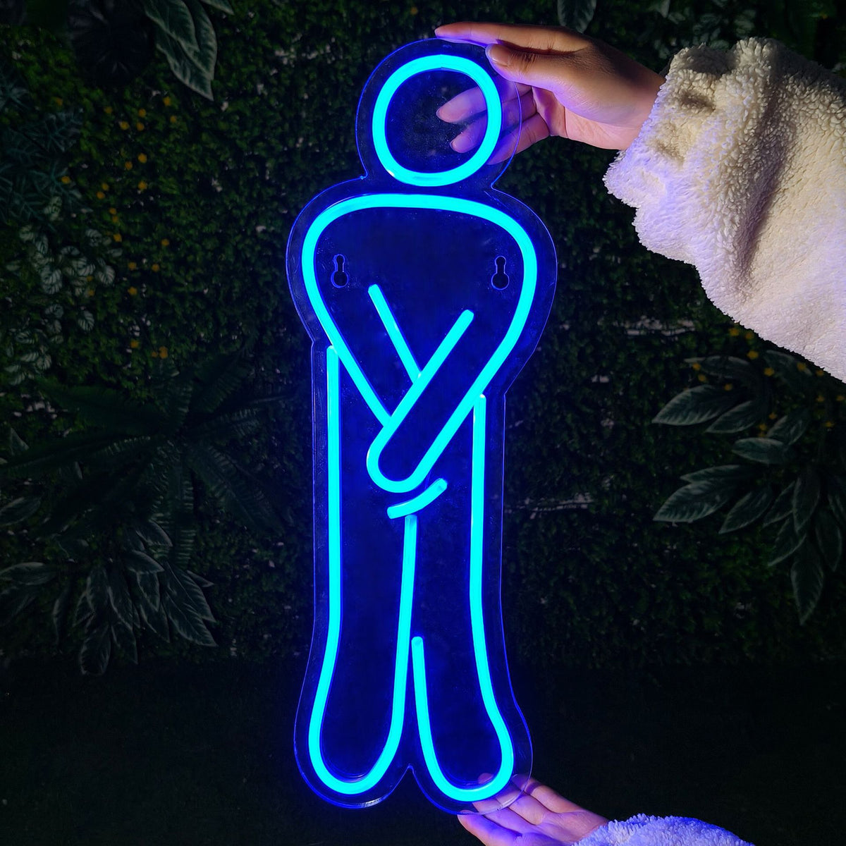 LED neon sign restroom teemdrop