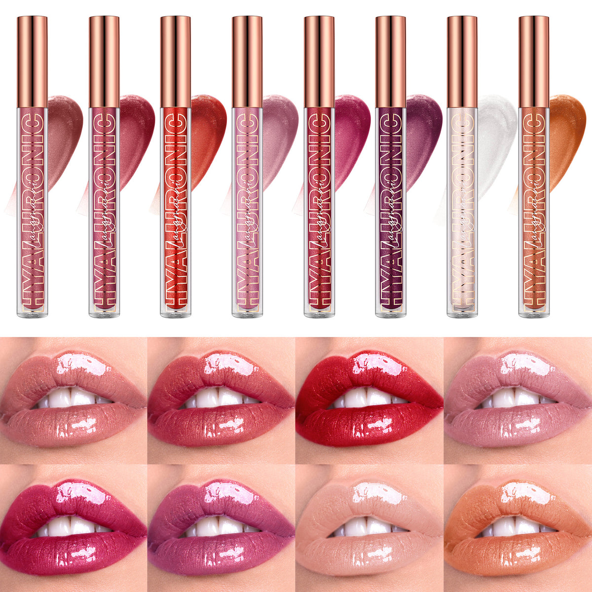 Hyaluronic Acid Glitter Lip Gloss Set teemdrop