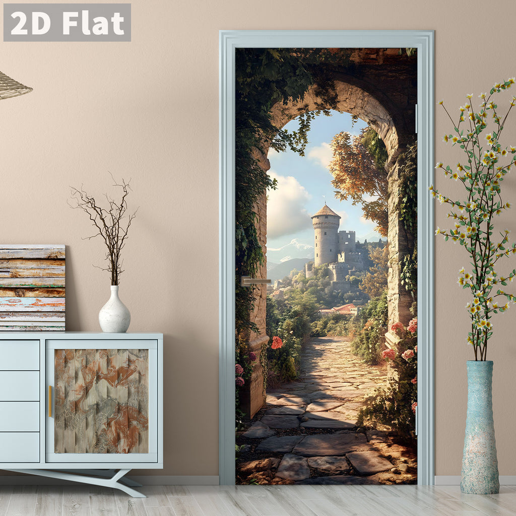 Creative Wooden Door Refurbished Door Stickers Wall Stickers teemdrop