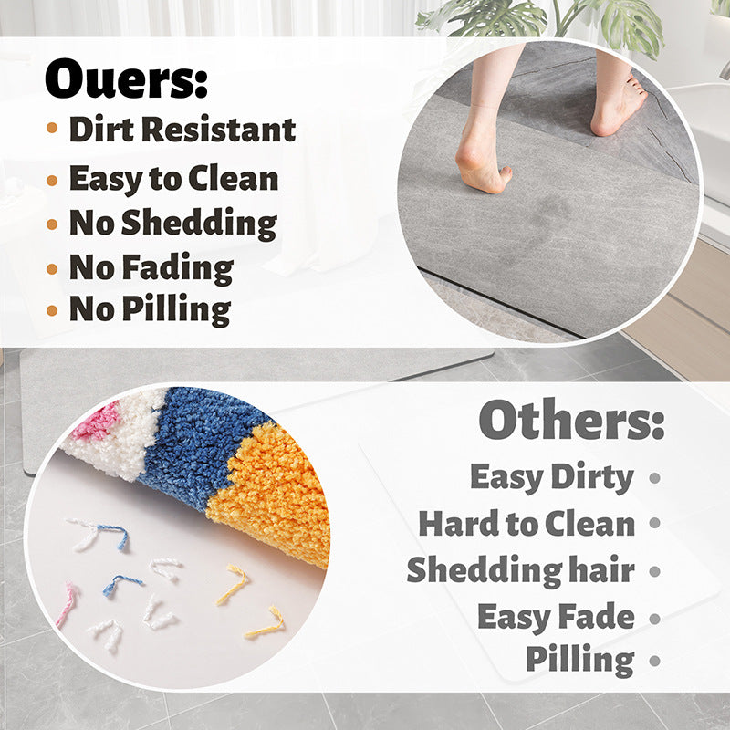 Quick-Dry Plush Bath Mat Floor Mat
