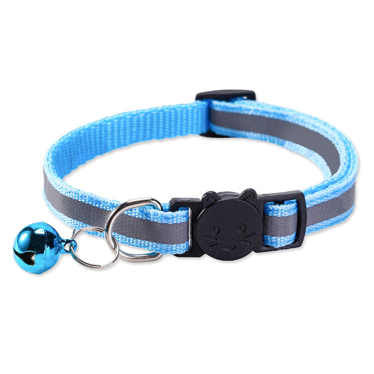 Adjustable Reflective Cat Collar with Safety Release and Bell teemdrop
