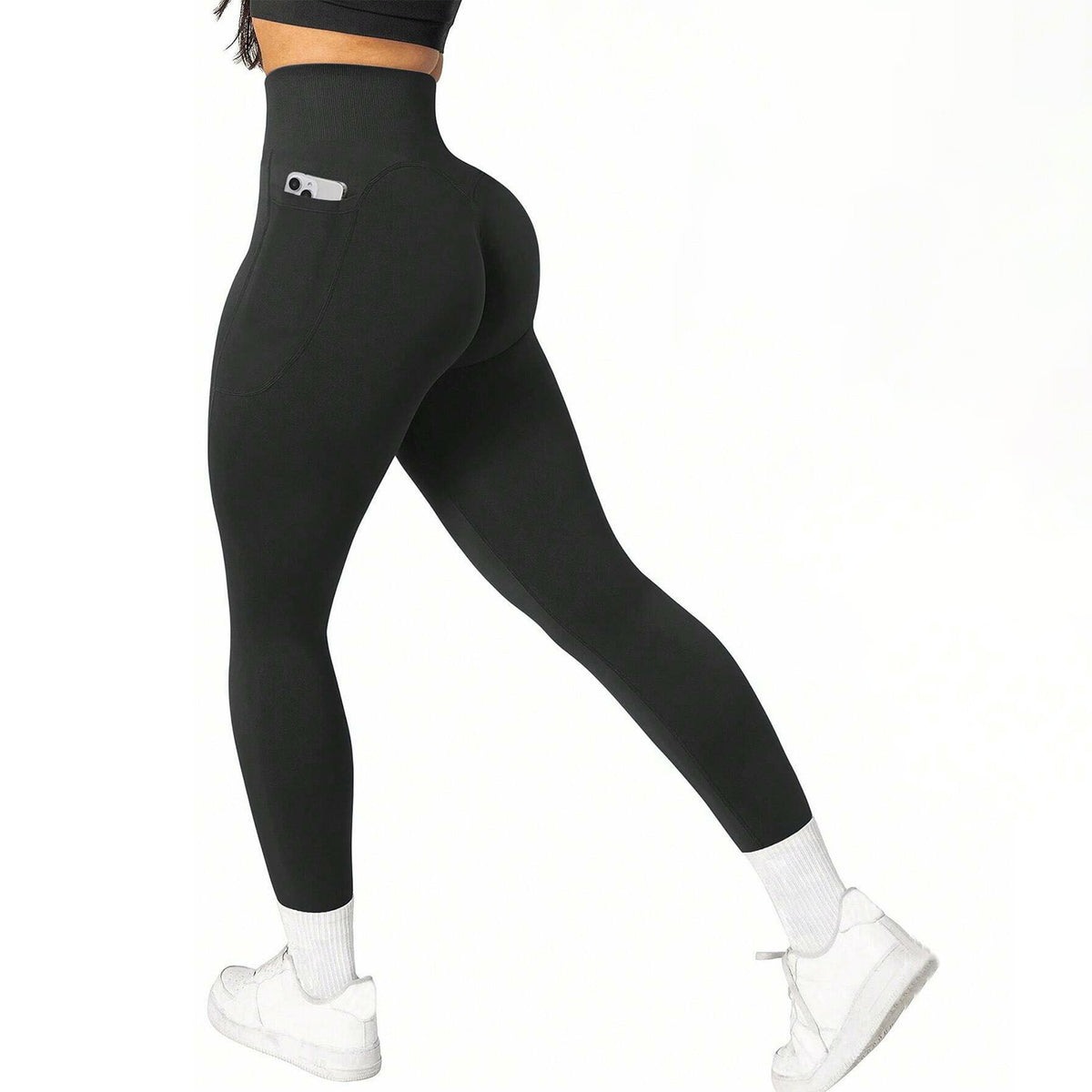 Women's high-waist pocketed athletic leggings