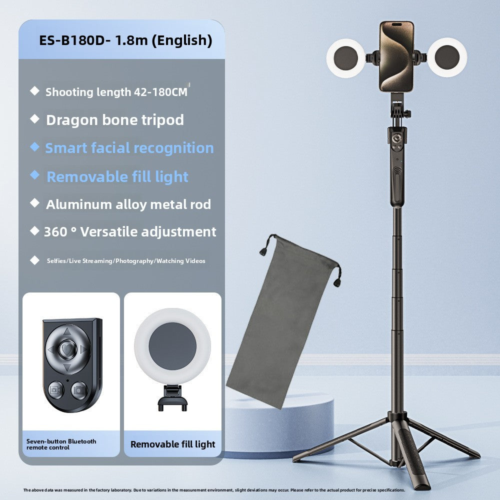 AI Facial Tracking 360 Rotation Camera Stand with LED Lights