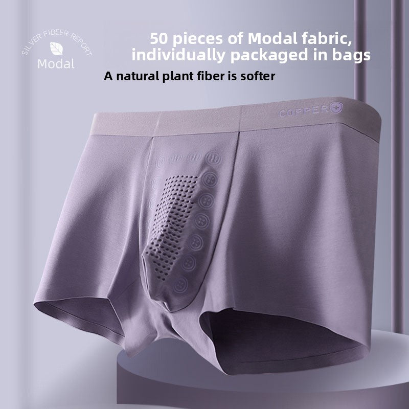 Men's Modal Antibacterial Seamless Boxer Briefs
