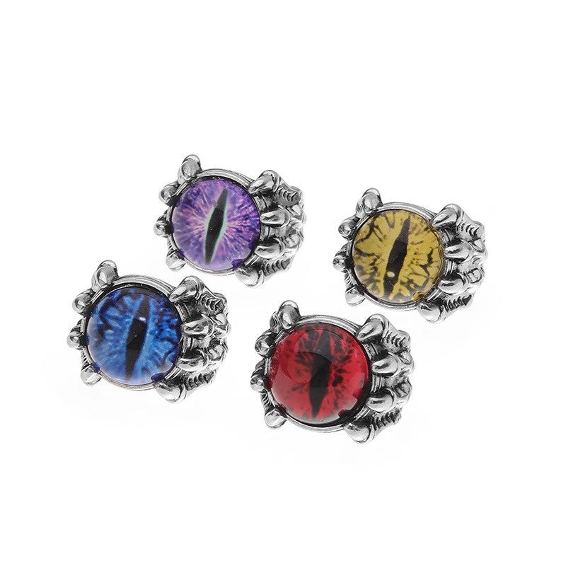 Majestic dragon-claw eye index finger ring