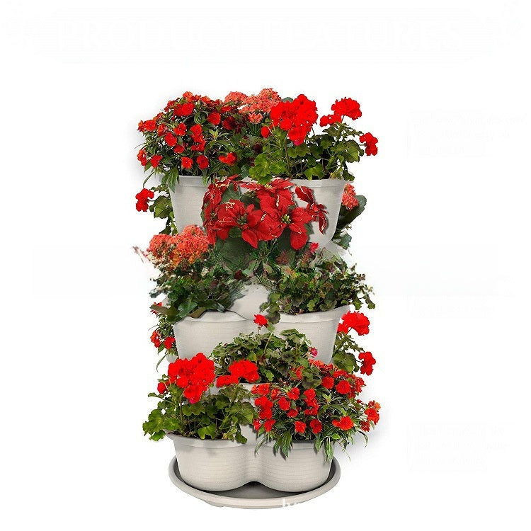 Multi-layered vegetable POTS on the balcony